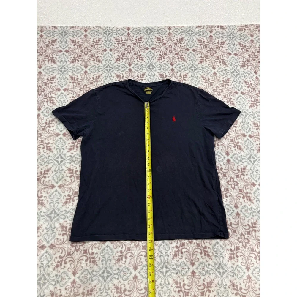Polo Ralph Lauren Mens Navy Blue Crew Neck Short Sleeve T-Shirt Size Large Pony
